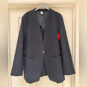 SPANX Black Collarless Blazer